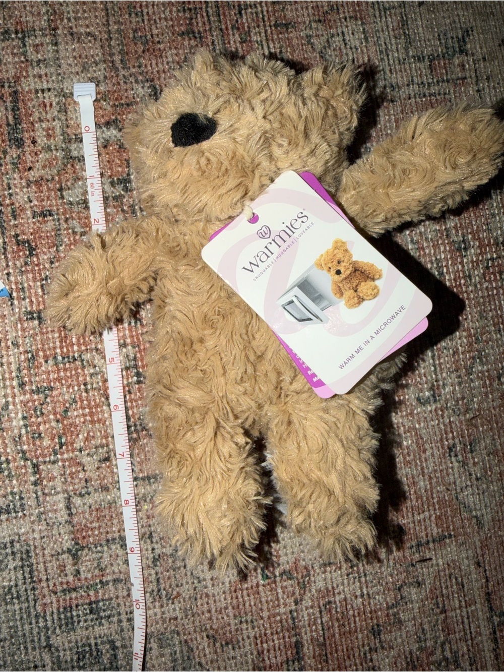 Warmies Brown Curly Bear - Plush Microwavable NWT Mini 7” - Picture 7 of 8